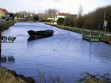 L'extrémité du canal à Guînes.