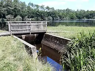 Canal de Ceyrolles, exutoire de l'étang de Bourg-le-Vieux à Bias.