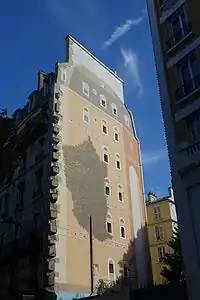 Partie de Venise sur Seine, murs peints, quai de Jemmapes, Paris