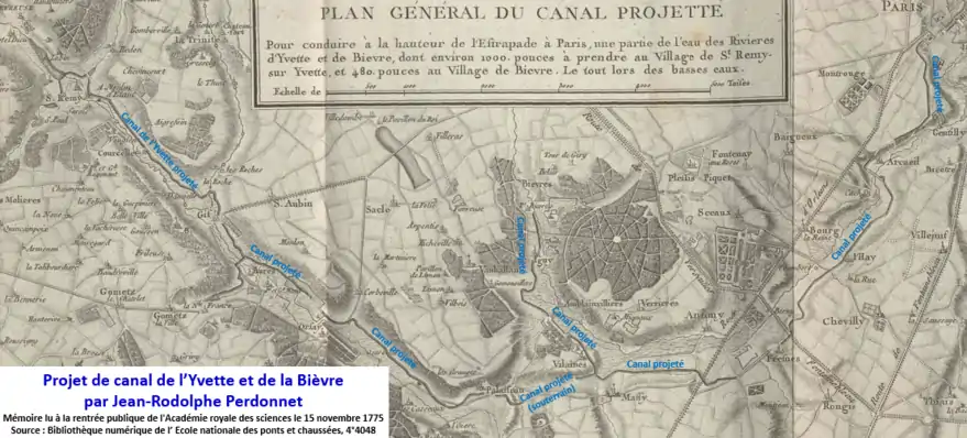 Canal de l'Yvette et de la Bièvre projet de 1775 ensemble