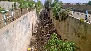 Canal pour les eaux de pluie.