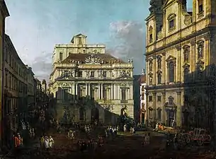 Bellotto, Vue de Vienne : l'université et l'église des Jésuites, vers 1759.