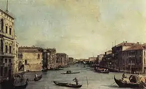 Il Canal Grande de Canaletto (1728). Le palais est sur le côté droit.