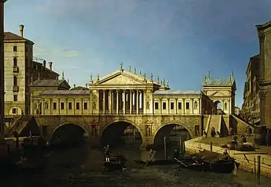 CanalettoVue du pont du Rialto en style palladien (1742)Royal Collection