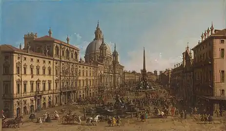 Vue de la piazza Navonapar Canaletto 1750-1751