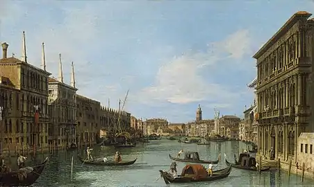 Le Grand Canal en direction ouestdu palais Vendramin-Calergi vers San Geremia, 1727, Royal Collection