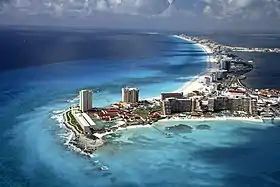 La plage de Cancún.