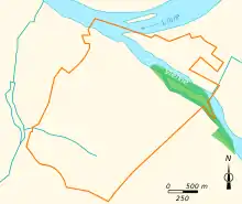 Carte représentant les limites d'une zone naturelle protégée.