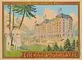 Affiche pour Chamonix-Mont-Blanc, Cachat's majestic hotel. Ca. 1910.