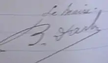 Signature du maire Basile Darbon en 1910.