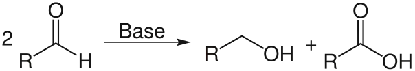 Formule générale de la réaction de Cannizaro.