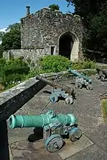 Une terrasse comportant des canons au château de Berkeley.