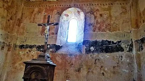 Mur est, les deux présentations du Christ, devant Caïphe et devant Ponce Pilate