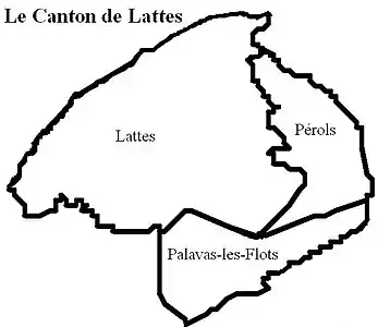 Carte du canton de Lattes.