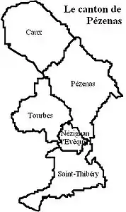 Carte du canton de Pézenas.