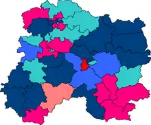 Répartition politique des cantons à la suite des élections de 2001