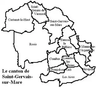 Carte du canton de Saint-Arvais-sur-Mare