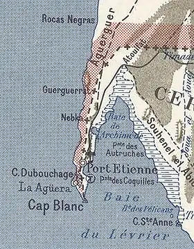 Carte du cap Blanc, aujourd'hui râs Nouâdhibou (1958)