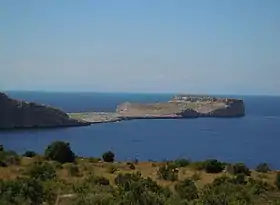 Vue du cap Tigani depuis Episkopí