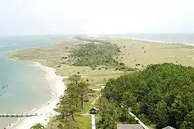 Vue depuis Cape Lookout Lighthouse vers les Sud-Est.