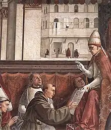 Détail de la Fresque de la Confirmation de la Règle de saint François par Domenico Ghirlandaio, chapelle Sassetti