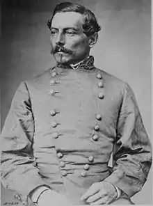 Portrait du brigadier général Pierre Beauregard dirigeant l'assaut confédéré.