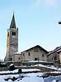 L'église paroissiale Saint-Marcel en hiver.