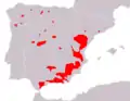 Aire de répartition du Bouquetin ibérique