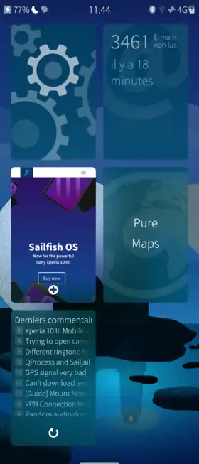 Sailfish sur un Sony Xperia 10 II, OS Version 4.4.0.68