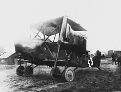Avion allemand capturé en 1918, ramené à Proyart.