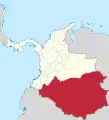 Le territoire national du Caquetá en 1855.