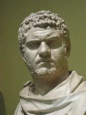 Photographie d'un buste de l'empereur romain Caracalla.
