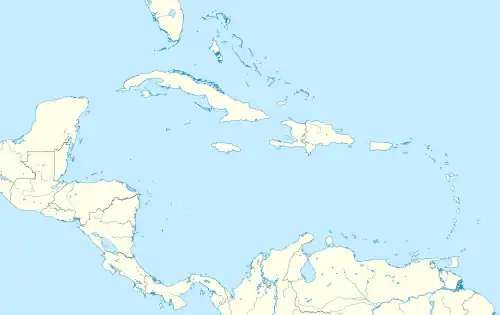 Localisation sur la carte des Caraïbes
