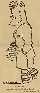 Caricature de Albert Cazenave par Catrouy publiée dans l'Auto en 1931.