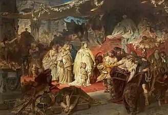 Karl von Piloty, Thusnelda au triomphe de Germanicus, 1873