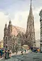 La Stephansplatz et la cathédrale vers 1900.