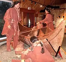 Reconstitution archéologique de Béothuks dans un musée terre-neuvien.