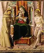 Madone à l’Enfant avec ss. François et Sébastien, Carlo Crivelli