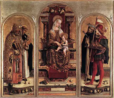 Triptyque de Camerino, Carlo Crivelli, 1482, (actuellement au Musée Brera de Milan)