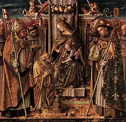 Vierge à l’Enfant avec saints dont Giacomo della Marca, de Carlo Crivelli, conservée à la Gemäldegalerie de Berlin.