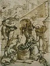 Carlo Urbino, L'Adoration de bergers, XVIe siècle.