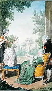 Carmontelle : Mme d'Ecquevilly, M. de Joyeuse et leur petite fille (1753)