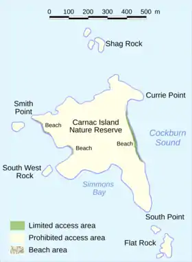 Carte de l'île Carnac.