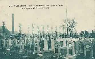 Ancien carré militaire au cimetière du Centre en 1924.