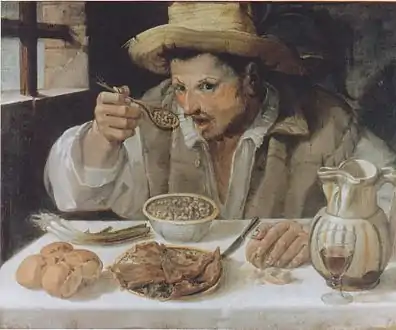 Le Mangeur de haricots (1583-1584)palais Colonna, Rome.