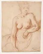 Femme nue assise de face