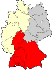 Territoire de la Regionalliga Süd de 1963 à 1974