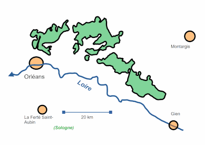 carte de la forêt d'Orléans