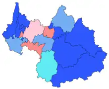 Carte des cantons de la Savoie par nuance politique du binôme arrivé en tête à l'issue des élections de 2015