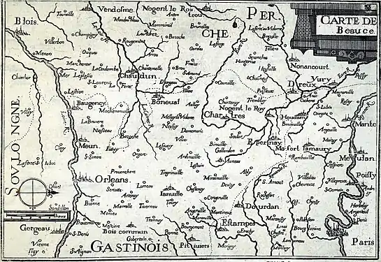 Carte de la Beauce en 1633.